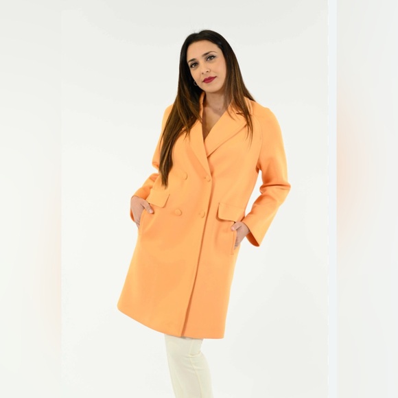 MaxMara Jackets & Blazers - NWT [MaxMara] Weekend Women's Double-Breasted Light Coat Jacket Orange Women’s S